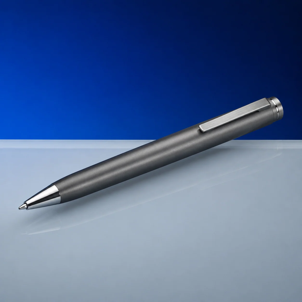 Graphitfarbener Metallkugelschreiber als hochwertiger Werbeartikel
